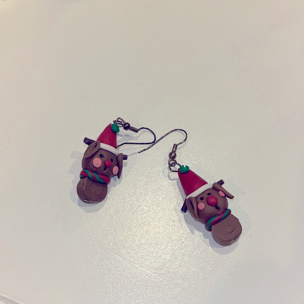 Christmas reindeer earrings